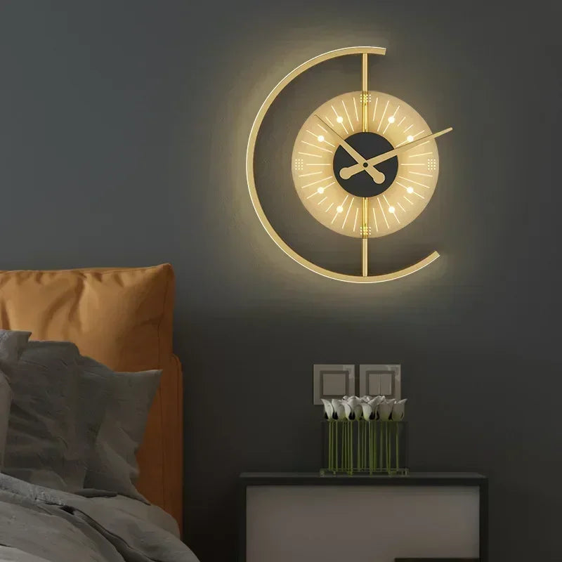 Wall Lamp Clock Integrated LED & Silent Movement