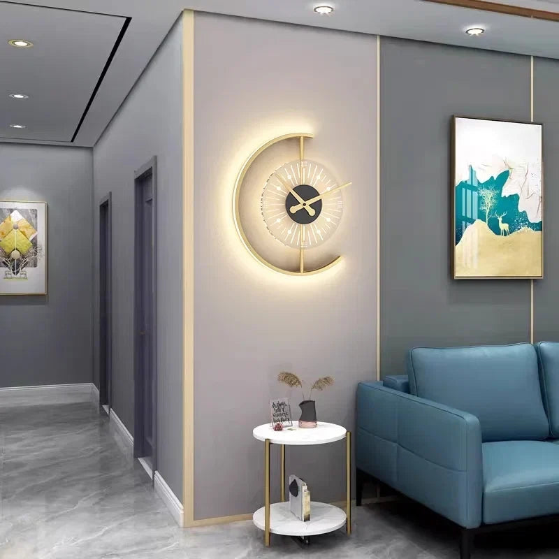 Wall Lamp Clock Integrated LED & Silent Movement