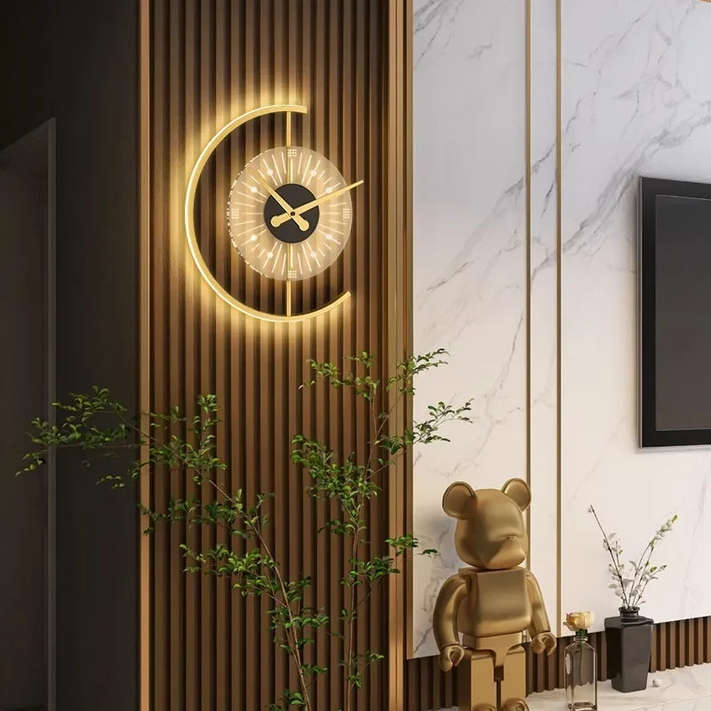 Wall Lamp Clock Integrated LED & Silent Movement
