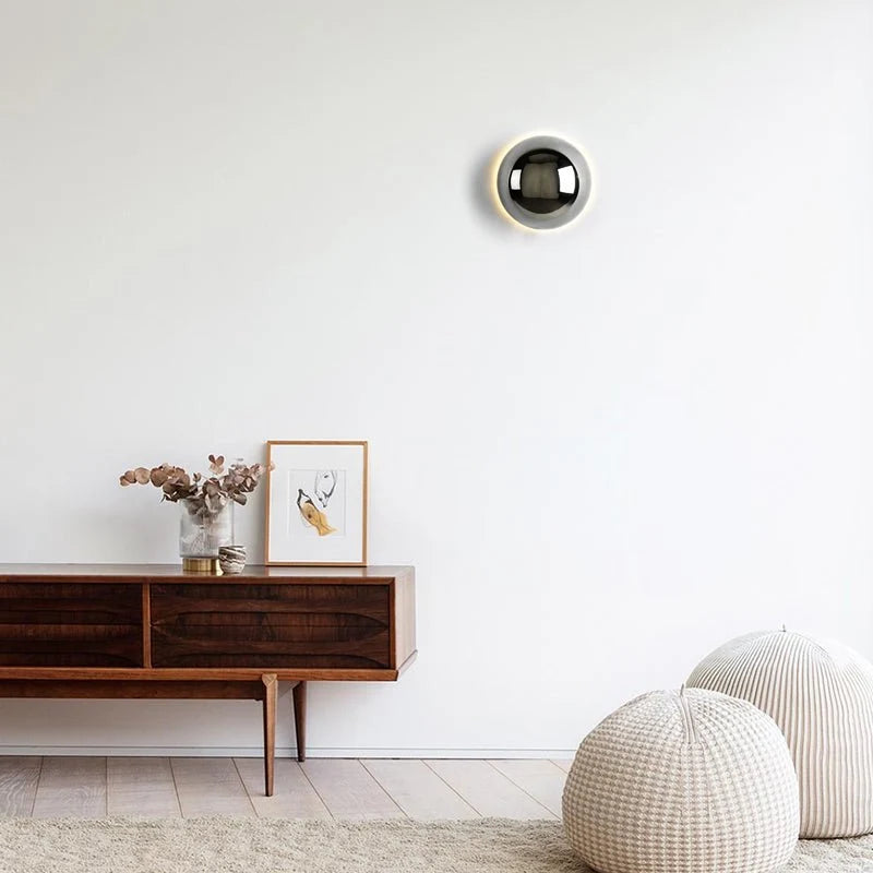 Wall Lamp Crescent Indirect Light Double Disc Design