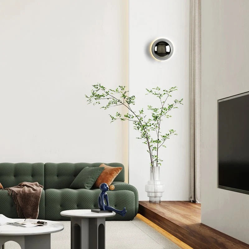 Wall Lamp Crescent Indirect Light Double Disc Design