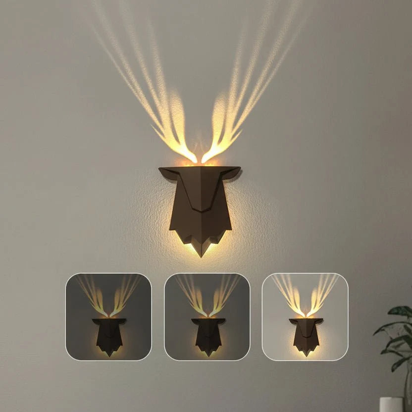 Wall Lamp Deer Design 3 Brightness Levels Remote Control