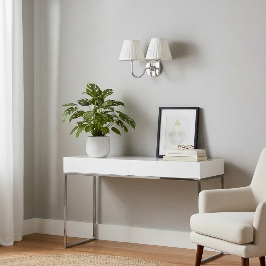 Wall Lamp Dimmable Fabric Shade Hardwired Installation