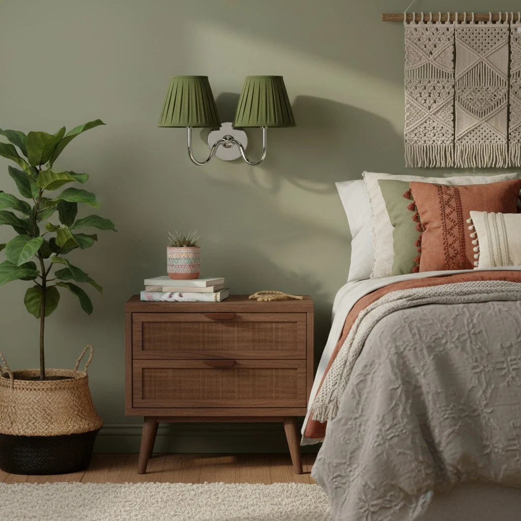 Wall Lamp Dimmable Fabric Shade Hardwired Installation