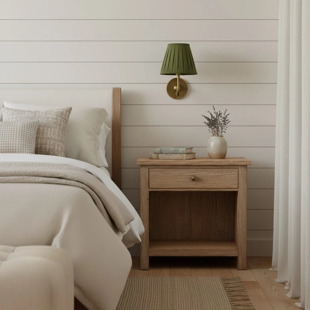 Wall Lamp Dimmable Fabric Shade Hardwired Installation
