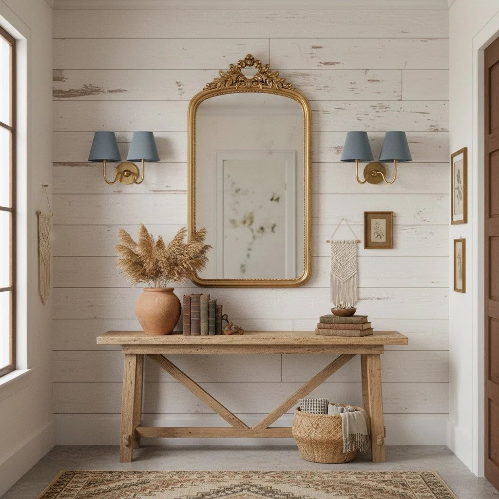 Wall Lamp Fabric Shade Dimmable Hardwired
