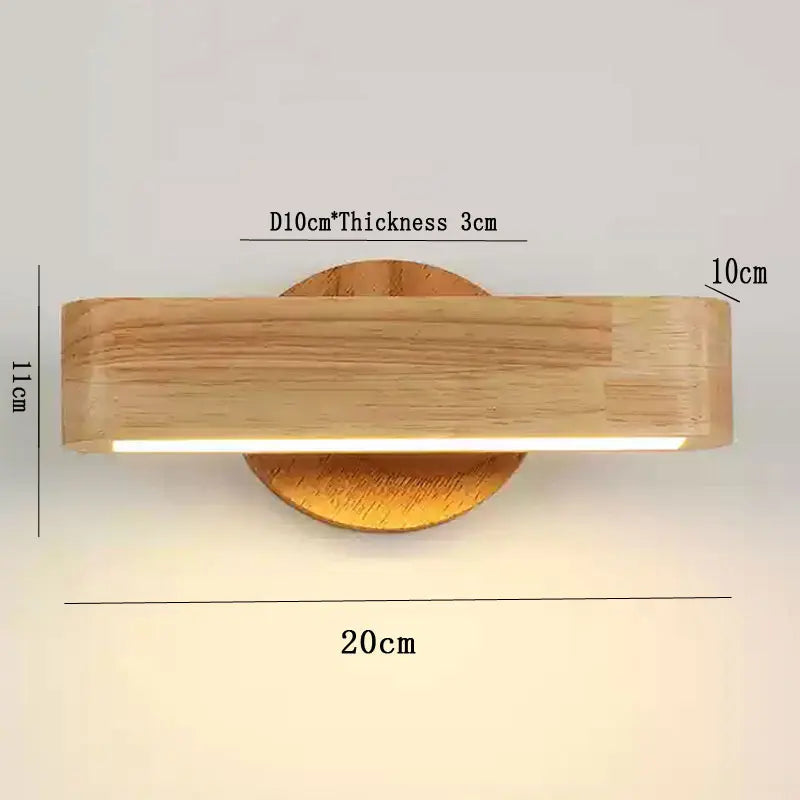 Wall Lamp Rotating Solid Wood & Aluminium Tricolour LED