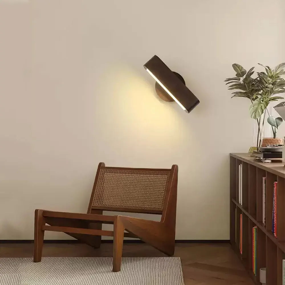 Wall Lamp Rotating Solid Wood & Aluminium Tricolour LED