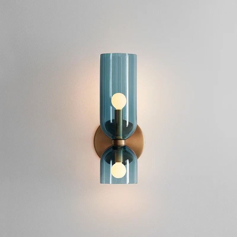 Wall Lamp Smoked Glass Tube Shadow-Free Dual Mount