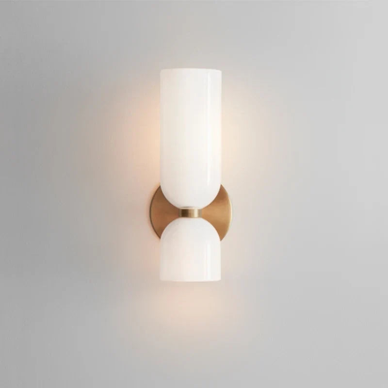 Wall Lamp Smoked Glass Tube Shadow-Free Dual Mount