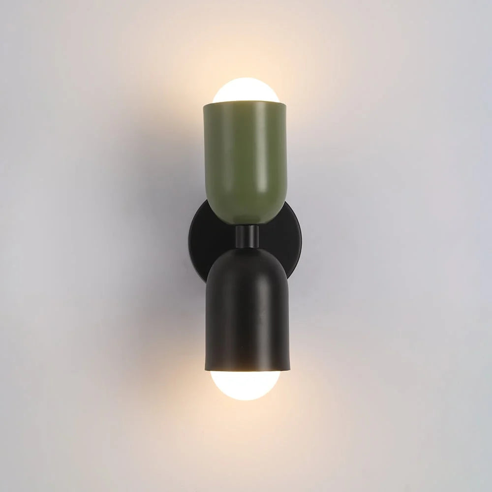 Wall Lamp Twin Up & Down Exposed Bulb
