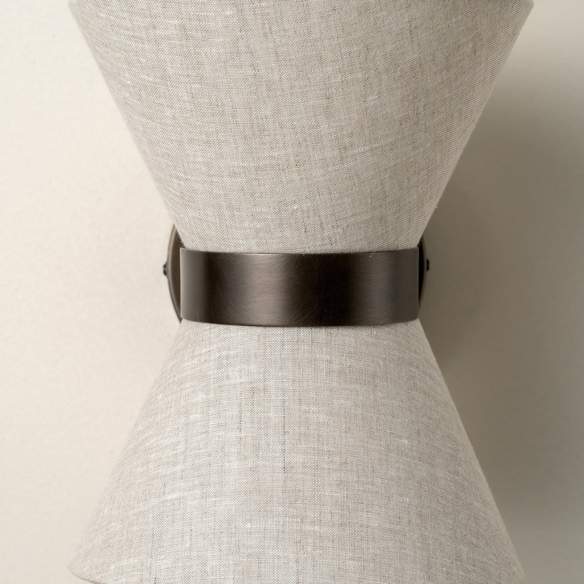 Wall Light Bronze Frame & Linen Shade Hardwired