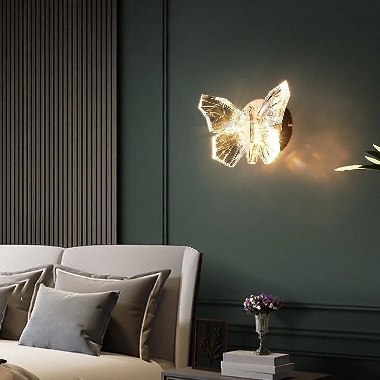 Wall Light Butterfly Design Soft Ambient Glow Three Light Colors