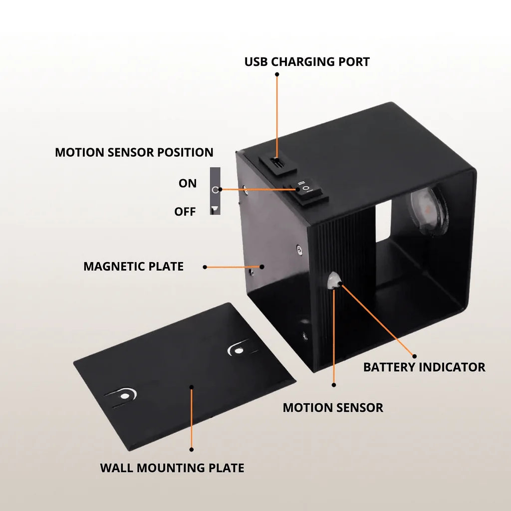 Wall Light Cordless LED Adjustable Beam USB Rechargeable