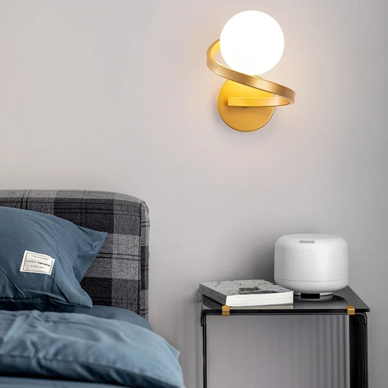 Wall Light Horizontal Twin Globes Integrated LED