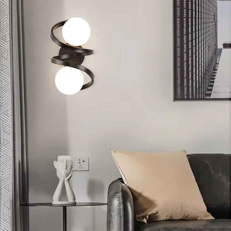 Wall Light Horizontal Twin Globes Integrated LED