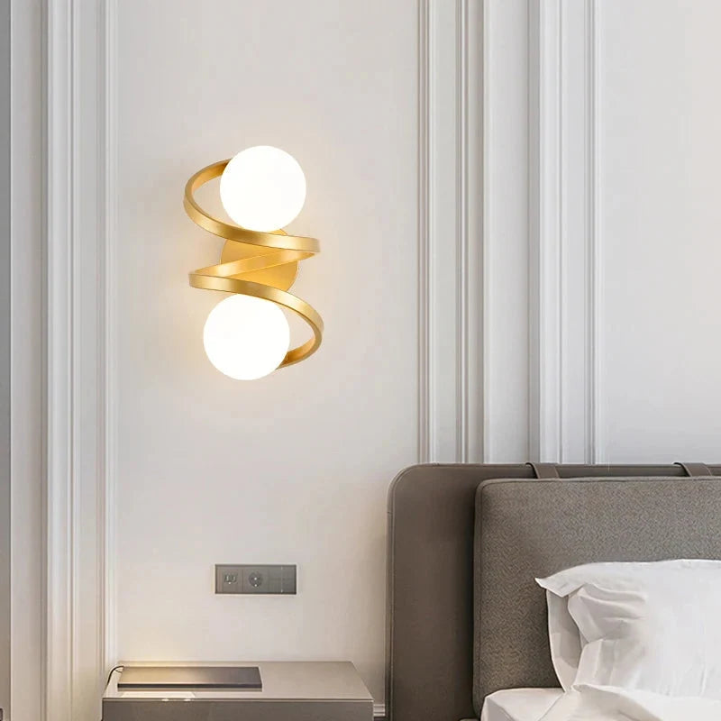 Wall Light Horizontal Twin Globes Integrated LED