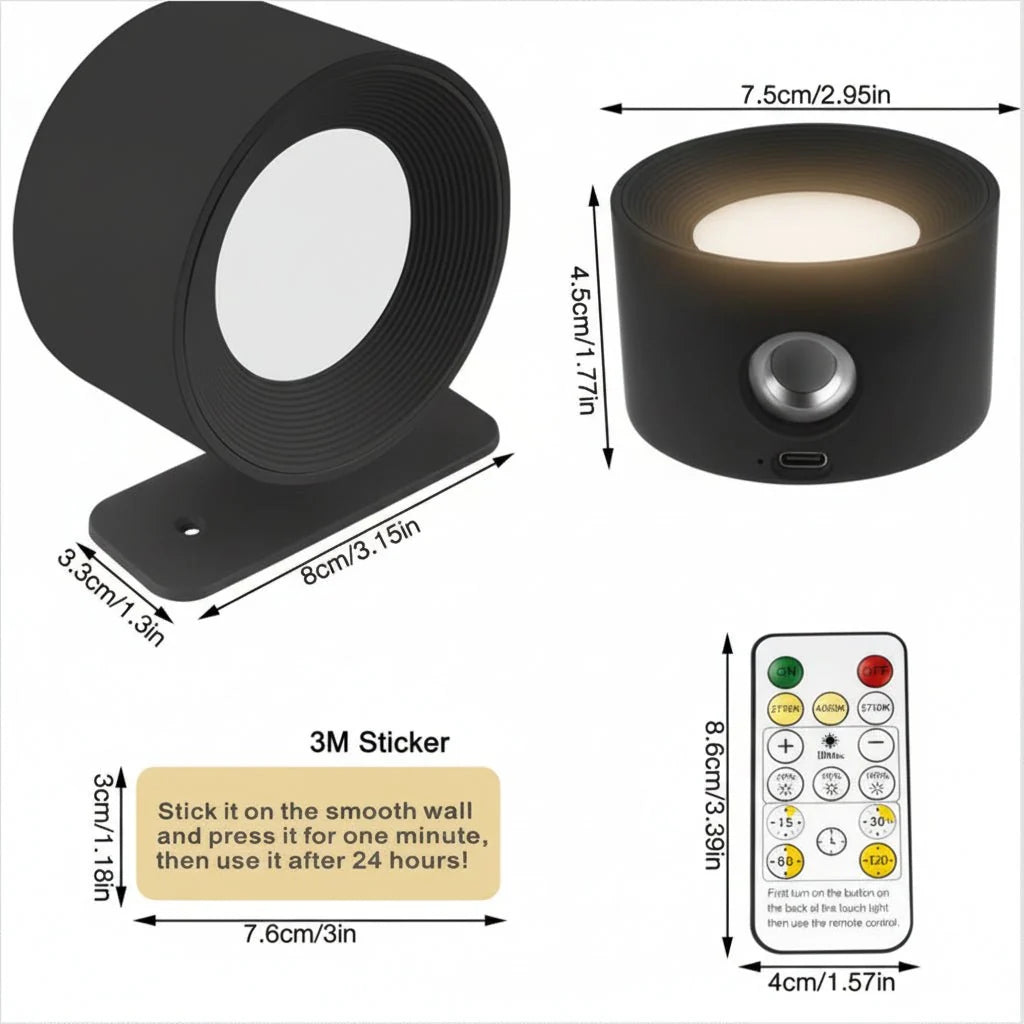 Wall Light LED Wireless Rechargeable Remote-Controlled