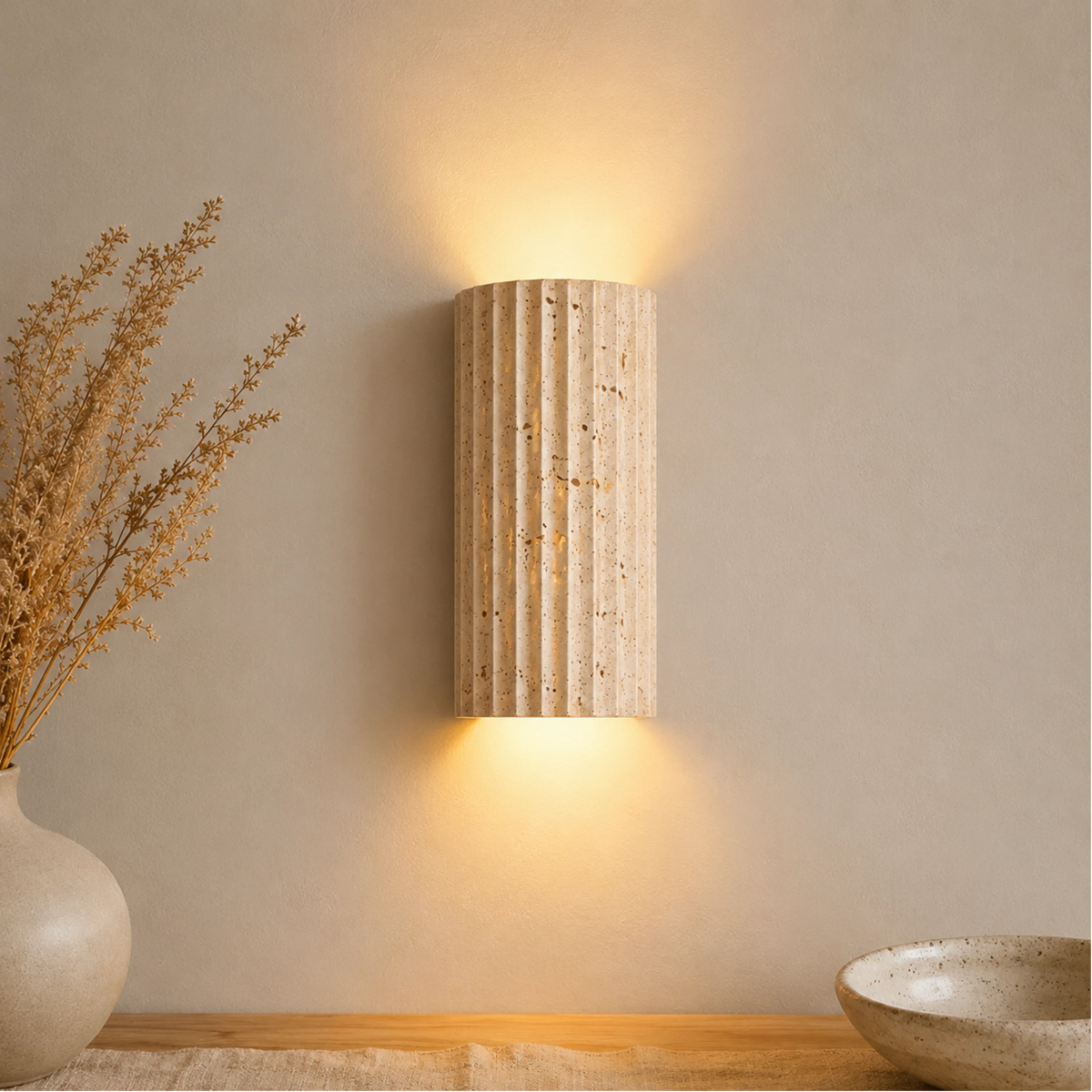 Wall Light Natural Stone Compact Hardwired 220V