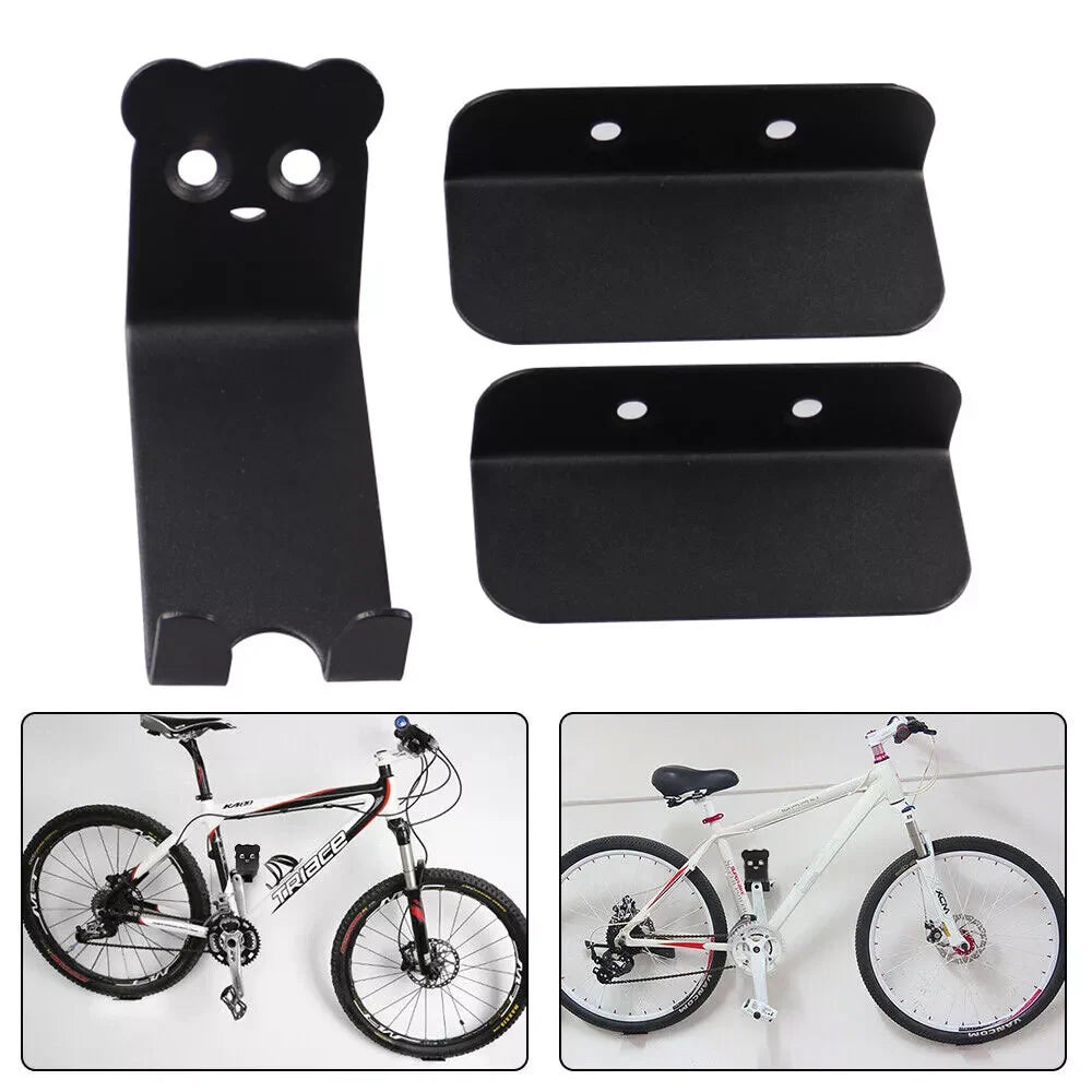 Wall-Mounted Bike Rack Pedal-Mount Space-Saving Coated Steel