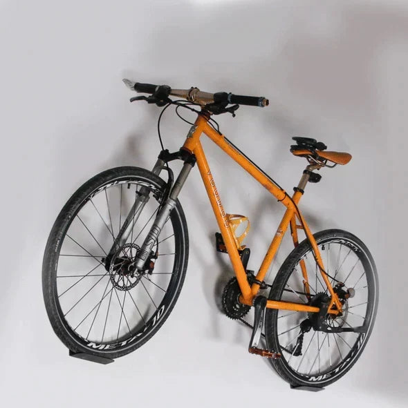 Wall-Mounted Bike Rack Pedal-Mount Space-Saving Coated Steel