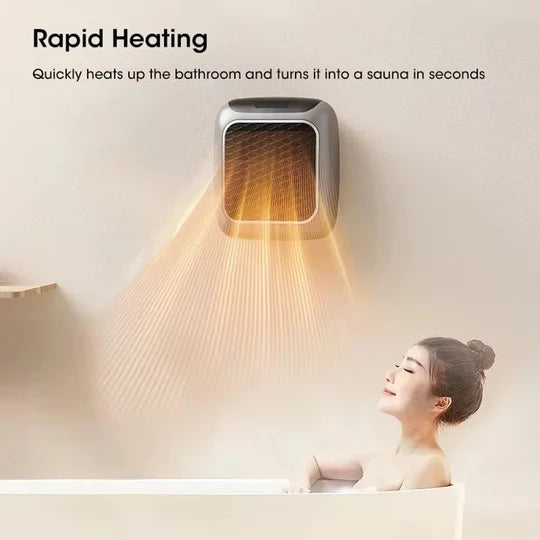 Wall-Mounted Ceramic Heater 800 Watt Wireless Remote Timer