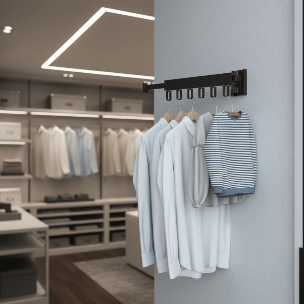Wall-Mounted Clothes Dryer Retractable Foldable Space-Saving