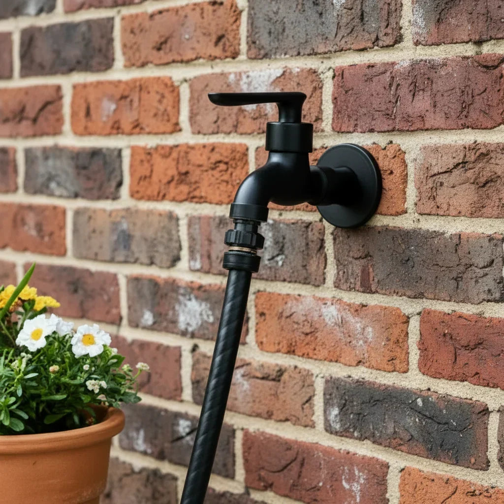 Wall-Mounted Faucet Solid Brass Matte Black G1/2 Connection
