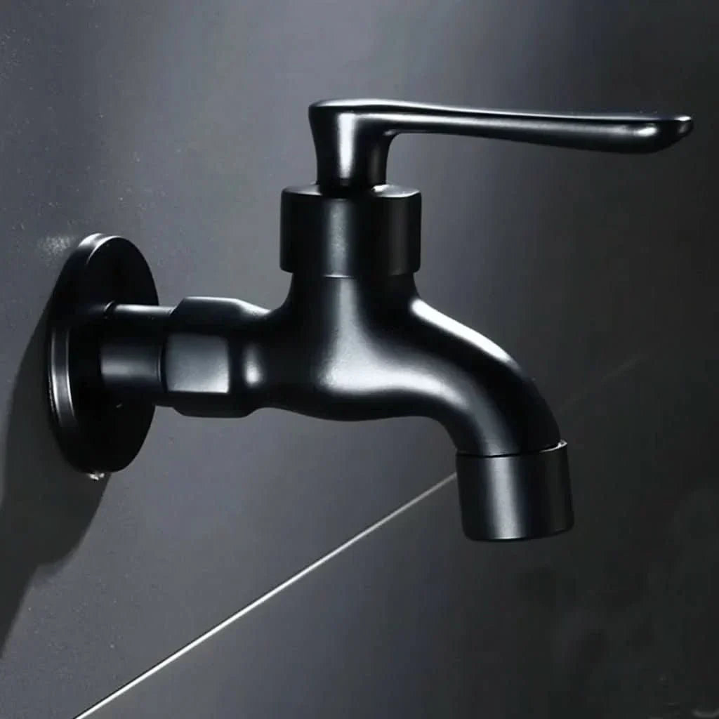 Wall-Mounted Faucet Solid Brass Matte Black G1/2 Connection