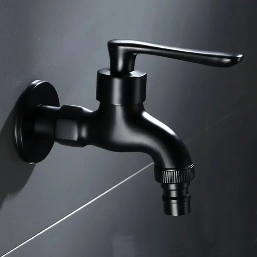 Wall-Mounted Faucet Solid Brass Matte Black G1/2 Connection