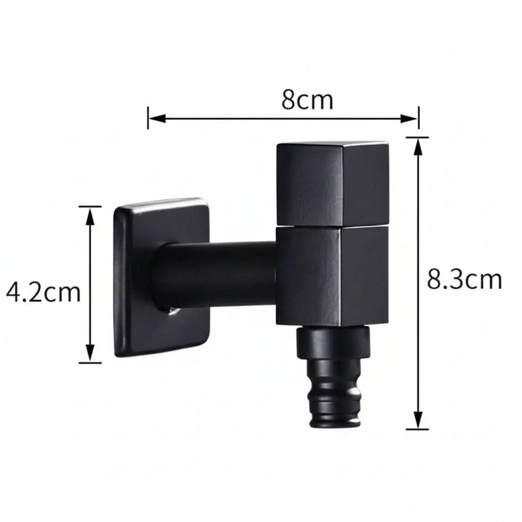 Wall-Mounted Faucet Solid Brass Matte Black G1/2 Connection