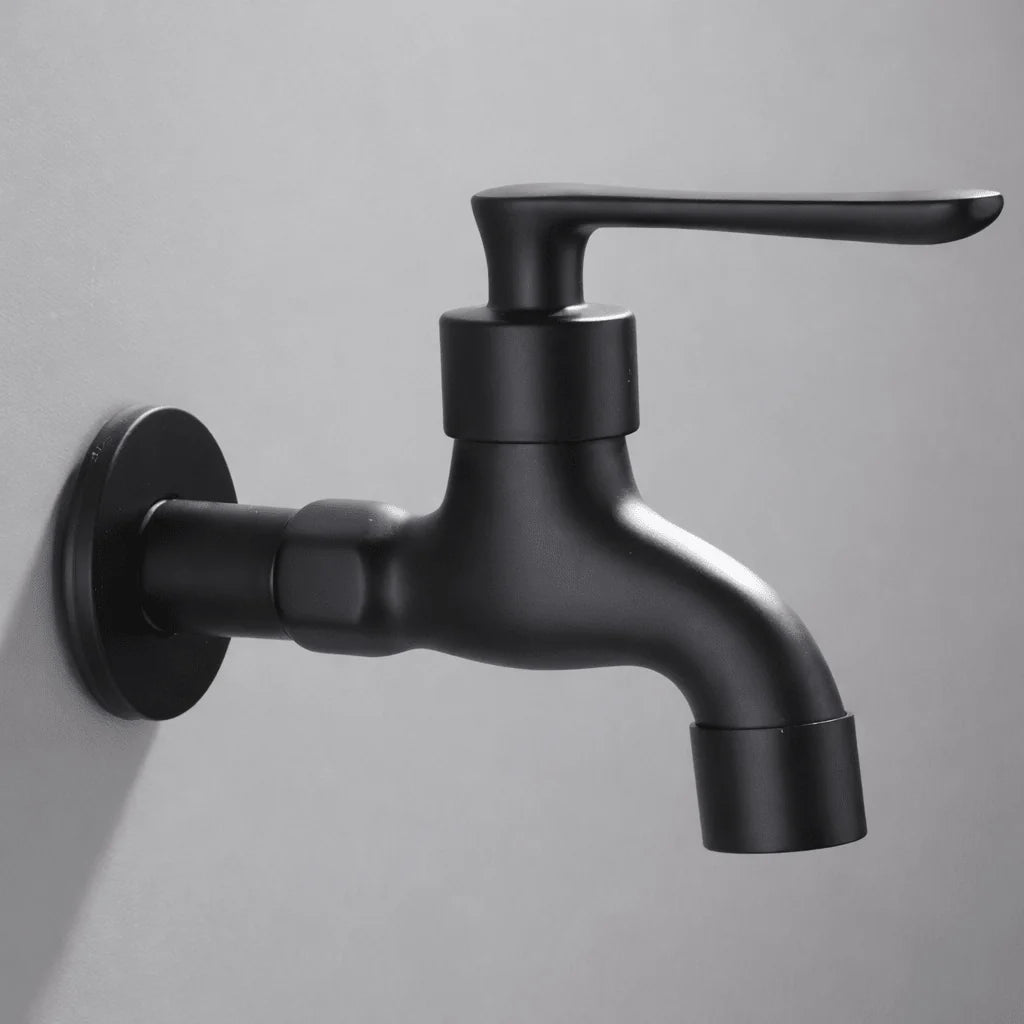 Wall-Mounted Faucet Solid Brass Matte Black G1/2 Connection