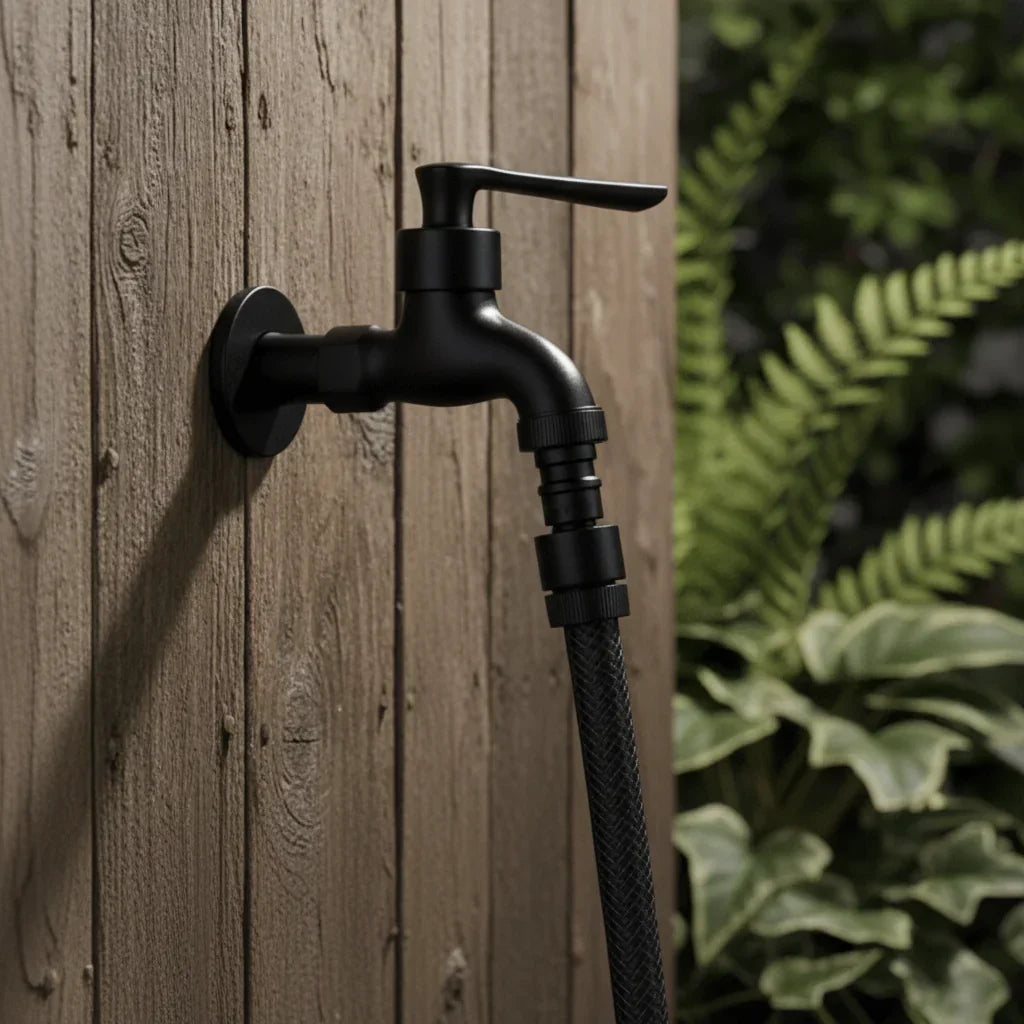 Wall-Mounted Faucet Solid Brass Matte Black G1/2 Connection