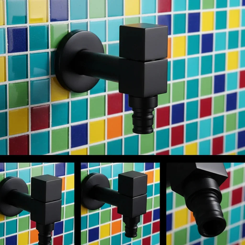 Wall-Mounted Faucet Solid Brass Matte Black G1/2 Connection