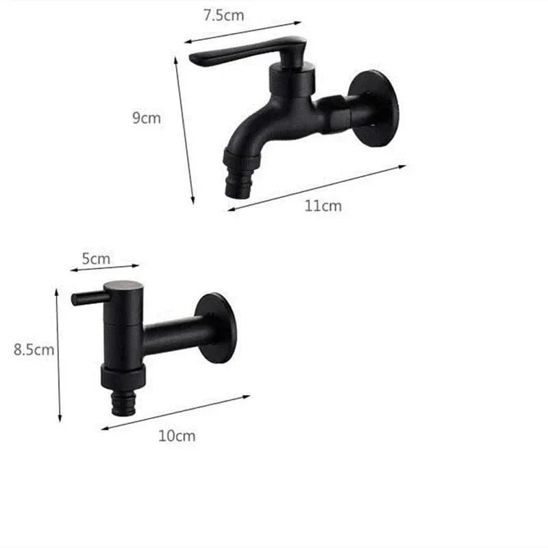 Wall-Mounted Faucet Solid Brass Matte Black G1/2 Connection
