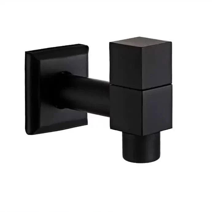Wall-Mounted Faucet Solid Brass Matte Black Space-Saving