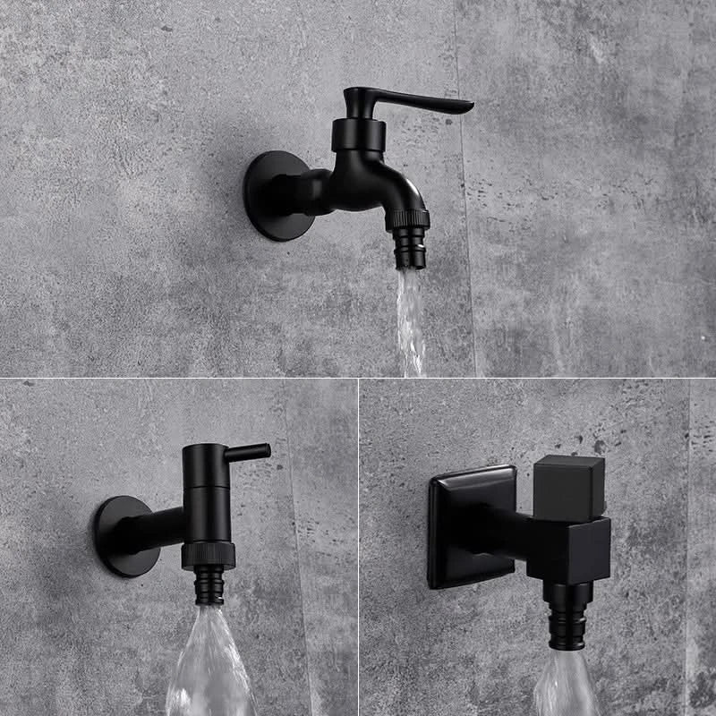 Wall-Mounted Faucet Solid Brass Matte Black Space-Saving