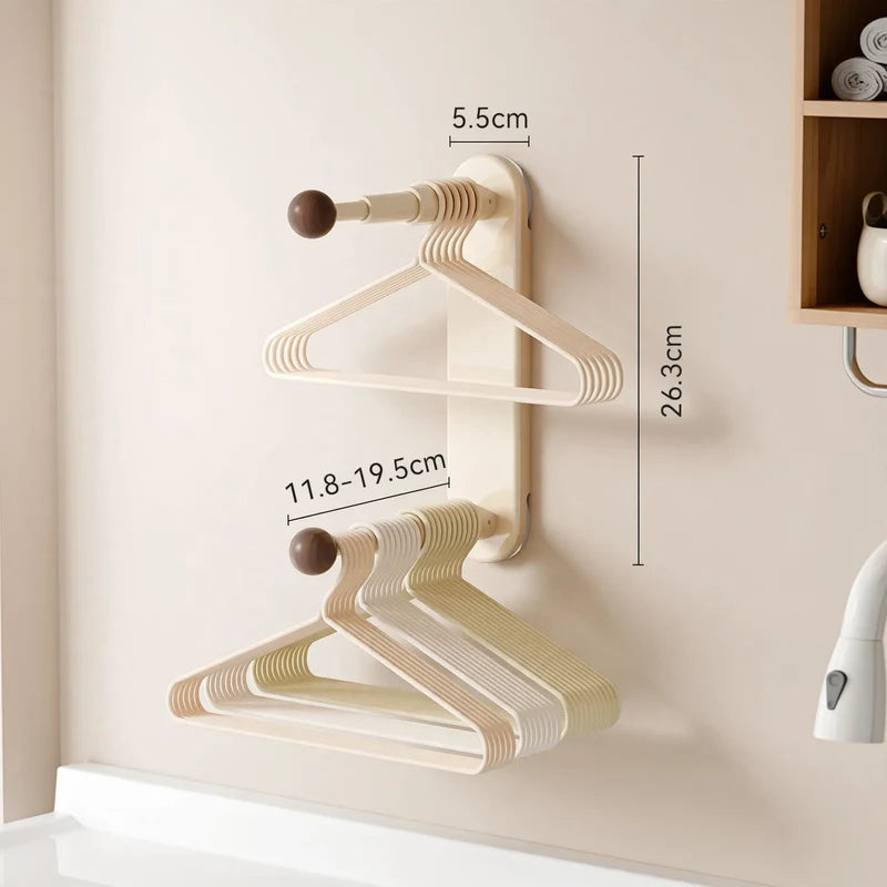 Wall-Mounted Laundry Hanger Extendable No-Drill Installation