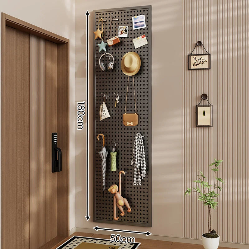 Wall-Mounted Pegboard Organizer Modular Grid 10 Hooks Included