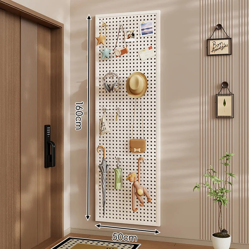 Wall-Mounted Pegboard Organizer Modular Grid 10 Hooks Included