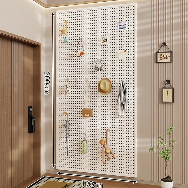 Wall-Mounted Pegboard Organizer Modular Grid 10 Hooks Included