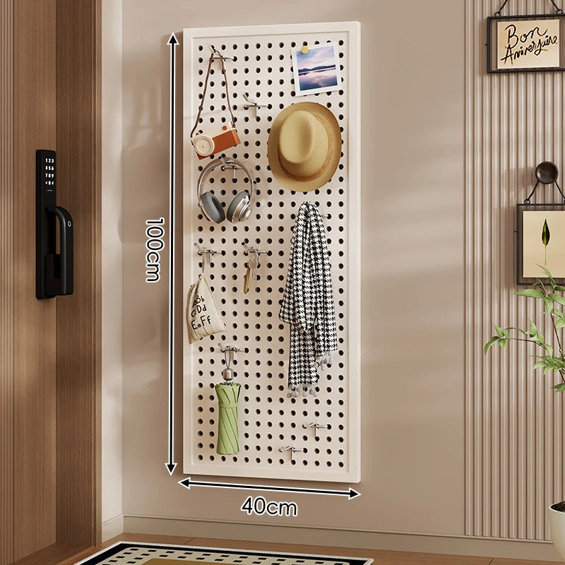 Wall-Mounted Pegboard Organizer Modular Grid 10 Hooks Included