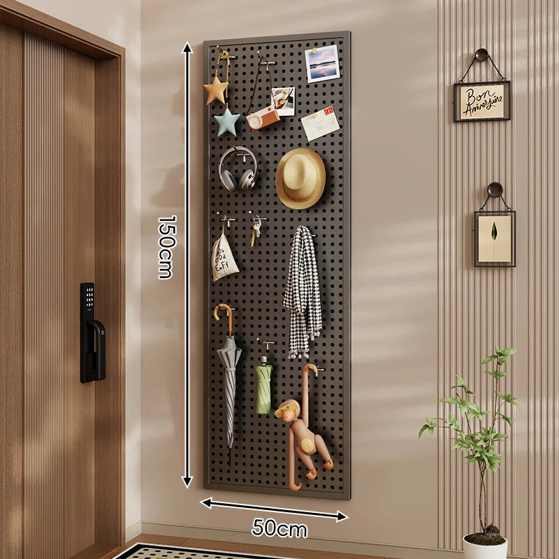 Wall-Mounted Pegboard Organizer Modular Grid 10 Hooks Included
