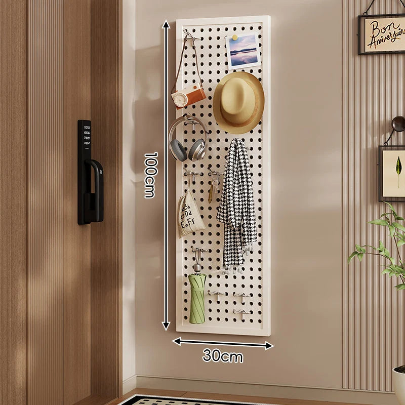 Wall-Mounted Pegboard Organizer Modular Grid 10 Hooks Included