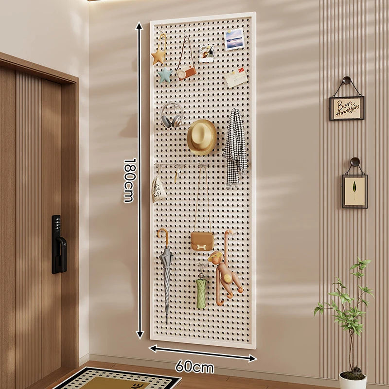Wall-Mounted Pegboard Organizer Modular Grid 10 Hooks Included