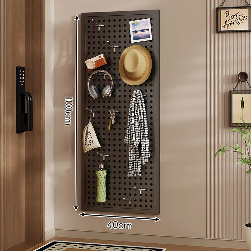 Wall-Mounted Pegboard Organizer Modular Grid 10 Hooks Included