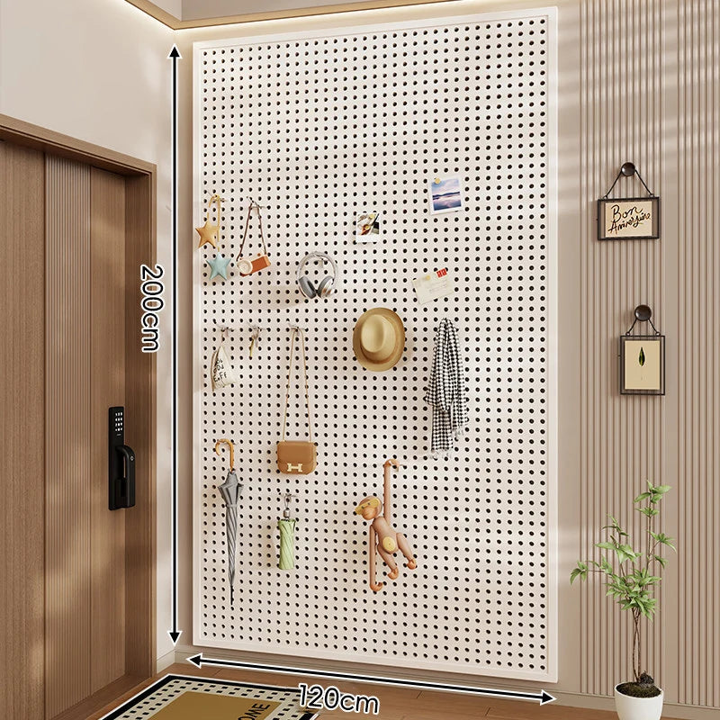 Wall-Mounted Pegboard Organizer Modular Grid 10 Hooks Included