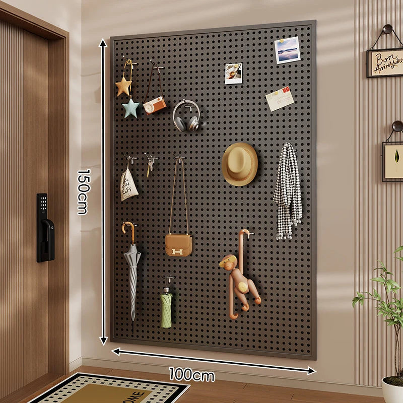 Wall-Mounted Pegboard Organizer Modular Grid 10 Hooks Included