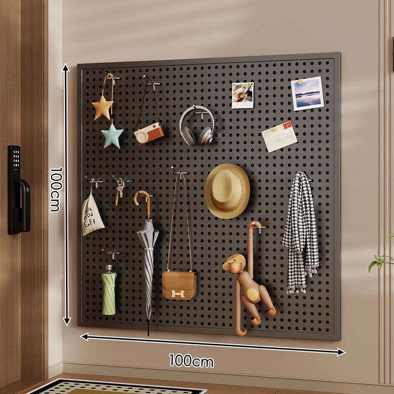 Wall-Mounted Pegboard Organizer Modular Grid 10 Hooks Included