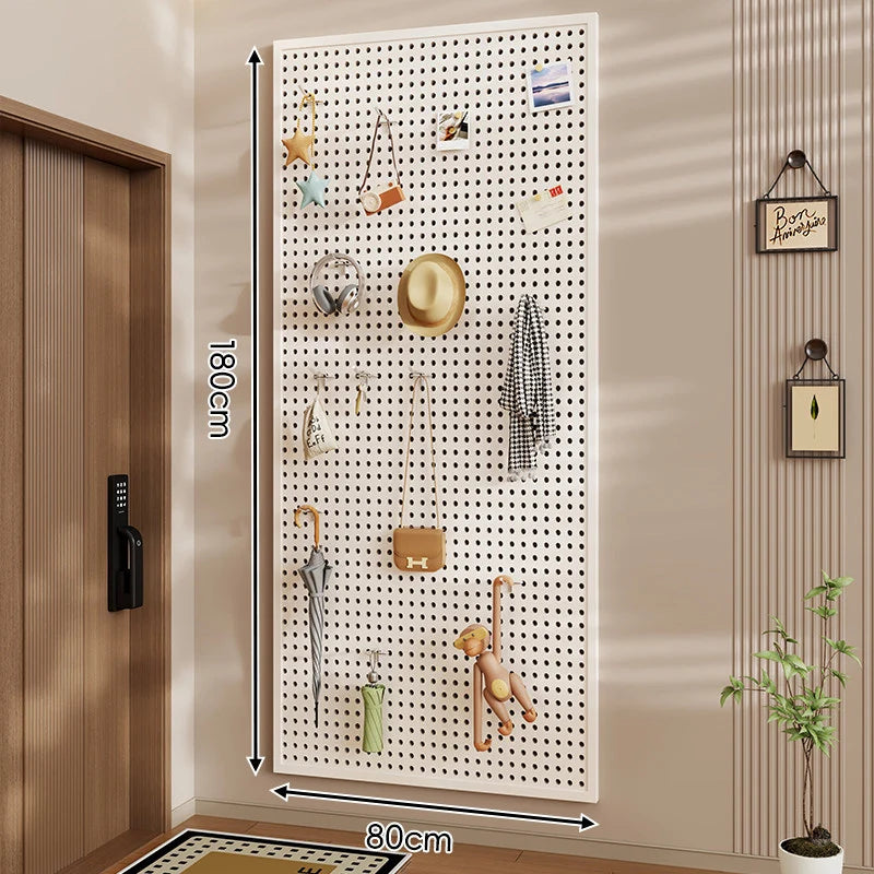 Wall-Mounted Pegboard Organizer Modular Grid 10 Hooks Included